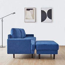 Divano L Forma a 3 posti Divano Moderno Tessuto con ottomano RongGu (Color : Color2)