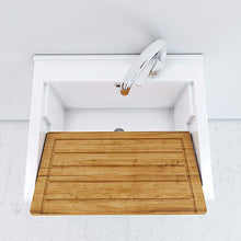 Inbagno Mobile Lavatoio, L.60xP.50xH.86.5, Larice, Vasca in Ceramica con profondità 30 cm