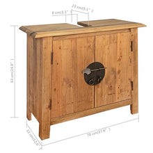 vidaXL Set da Bagno 5 pz in Legno Massello di Pino di Recupero Mobili Specchio
