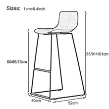 LLT Pratico sgabello sgabelli da bar, Sedie Sgabello con Back, Bar Pianale da cucina Altezza, Bianco,Seduto altezza 60 cm,Seduto altezza 60 cm