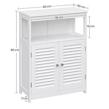 VASAGLE Mobile da Bagno, Armadietto da Bagno e Cucina, con Anta Doppia a Persiana, per Soggiorno, Cucina, Studio, Ingresso, Bianco BBC40WT