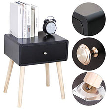 Flyelf Comodino Tavolino con Cassetto,40 * 30 * 50 cm (Nero)