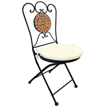 Sedia decorativa a mosaico, in terracotta, con imbottitura per sedia, beige, per interni ed esterni