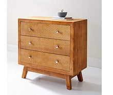 Pureday Comò Jytte - Cassetti con Motivo a Spina di Pesce - Look Vintage - Legno - Una Larghezza di Circa 85 cm