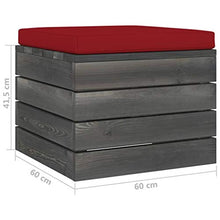 vidaXL Pouf da Giardino su Pallet 2 pz con Cuscini in Massello di Pino