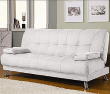 Gstore Divano Letto RECLINABILE Ecopelle Ufficio - Salotto (Bianco J003)