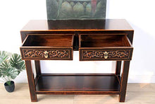 Yajutang - Console con 2 cassetti, in Legno Massiccio, Colore: Marrone