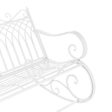 [en.casa] Panca a Dondolo da Giardino/Terrazza Panchina in Metallo per Uso Esterno in Stile Vintage Sedia a 2 Posti Oscillante - Bianco