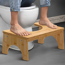 DORPU - Sgabello da bagno, in bambù, antiscivolo, per adulti, robusto e comodo sgabello da bagno (22,9 cm)