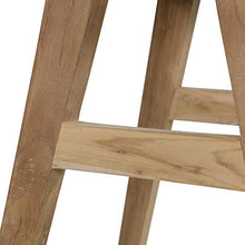 Gartentraum Sgabello da Giardino Quadrato in Teak Alto 50cm - Sgabello Pondo