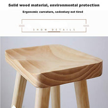 XuQinQin Nordic Solido Pine Bar Sgabello con pedana casa Sedia da Cucina sgabelli da Bar (Size : Medium)