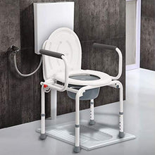 YHNMK Altezza Regolabile Sedia WC, Portatile Commode, Vaso Rimovibile per Anziani/Disabili, con Piedini in Gomma Antiscivolo