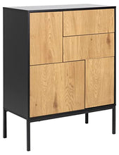 Actona Cassettiera Seaford III Rovere Naturale Nero