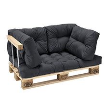[en.casa] Cuscini per Paletta Euro-sofá tavolozze - Set di 5 - Cuscino Seduta + Cuscino Schienale [Grigio Scuro] Divano Paletta Euro-sofá in/Outdoor