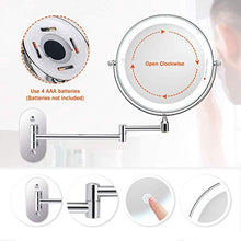 JXING Specchio per Trucco Specchio Ingranditore LED 1x / 10x Specchio da Barba Regolabile per Bagno, Specchio per Toeletta, Specchio da Bagno a Parete Specchietto da Trucco Ingrandimento