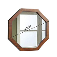 WLABCD Specchio, Bagno, Montaggio a Parete, Specchio da Muro, Specchio per Trucco, Strimbotteria, Vanity a Muro Vanity in Legno Octagono in Legno Octagono Appeso Nordic Semplice Rasatura