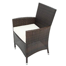 æ— Polyrattan Sitzgruppe per 6 persone,Poly Rattan Lounge Set,Stühle Stapelbare Stühle Gartentisch 7cm Dicke Sitzauflagen Gartenmöbel Sitzgarnitur Set,Braun
