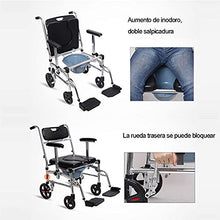 Sedia da Toilette con Ruote - Sedia da Bagno Pieghevole da Comodino Pieghevole Portatile in Alluminio Impermeabile A