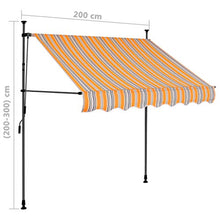 Tidyard Tenda da Sole Retrattile Manuale, Tenda da Balcone Giallo e Blu 200 cm