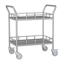Carrello Da Laboratorio In Acciaio Inossidabile 201 A Doppio Strato, Parapetto Rinforzato, Carrello Da Laboratorio Silenzioso, Non Magnetico, Antistatico, Resistente Agli Acidi E Agli Alcali, Carrel