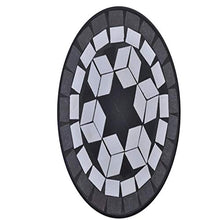 Zerone - Tavolo a mosaico, con mosaico, 30 x 60 cm, bianco e nero