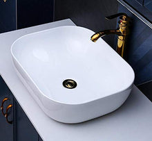 KERAMIK - Lavabo rettangolare ovale in ceramica, 50 x 40 cm