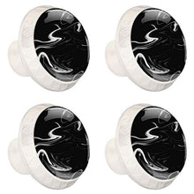 4 pcs White Cabinet Knobs for Kitchen Cabinets Bedroom Wardrobe Dresser Drawers Black Marble Acrylic