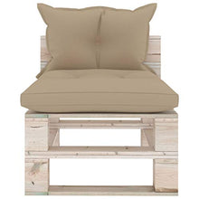 FAMIROSA Divano Centrale da Giardino Pallet con Cuscini in Legno di Pino-6072