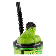 Bicchiere Con Cannuccia E Figura 3d - 360 ml | Avengers Comic Heroes Hulk