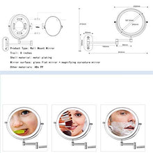 C-J-Xin Bagno Specchio Rotondo, Metallo Illuminate Uomini Specchio da rasatura Piccolo Appartamento Fold Specchio di Bellezza Multifunzione Dressing Specchio Specchio per Il Trucco