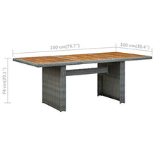 FAMIROSA Tavolo da Giardino Grigio Chiaro in Polyrattan e Legno Acacia