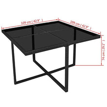 FAMIROSA Set da Pranzo da Giardino 9 pz con Cuscini in Polyrattan Nero -2543
