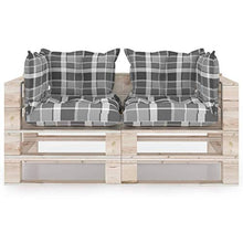 vidaXL Divano da Giardino Pallet 2 Posti con Cuscini in Legno di Pino