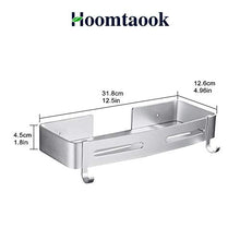 Hoomtaook Mensola da Doccia Organizzatore per Flaconi Senza Chiodo, Alluminio Aeronautico, Nessun Danno al Muro per il Montaggio Per Bagno Cucina 1 Pezzi Argento