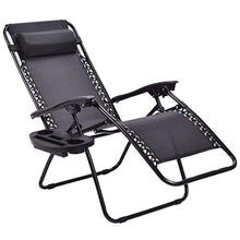 Zero Gravity Chairs Lounge Patio Foldingner Outdoor Black Portable Beach Chair with Cup Holder