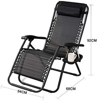 Soul Case Sedia Oversize a gravità Zero, reclinabile Pieghevole per Patio con portabicchieri e poggiatesta, Supporto 350 libbre, per Esterno, Campeggio, Giardino, Patio, Prato, Nero, Medio