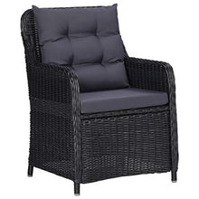 SKM Set da Pranzo da Giardino 9 pz in Polyrattan Nero (142.5kg)
