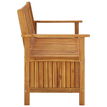 Panchina da giardino con vano portaoggetti, 120 cm, in legno di acacia