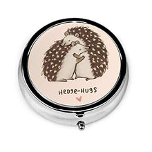 Hedgehugs - Contenitore rotondo per pillole a 3 scomparti, in metallo, per medicina e vitamina