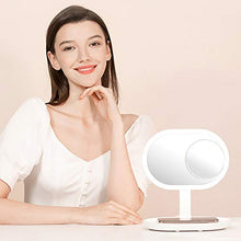 Specchio LED 10 W Ricarica Wireless Lente d'Ingrandimento 5X Luminosità a 6 Livelli Touch Dimming 3W Audio Connessione Bluetooth Angolo Regolabile di 180 °