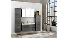 Held Möbel - Set di mobili da bagno Florida, larghezza 100 cm, 2 pezzi, colore: grafite, argento fumo