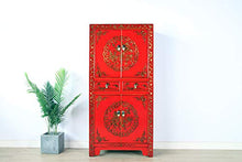 Yajutang - Cassettiera cinese in legno massiccio, colore: Rosso