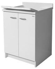 MONTEGRAPPA Mobile Lavatoio 60x60x85cm 2 Ante ASSE in Termoplastico Marella Bianco con Cesto