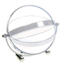 Specchio di ingrandimento girevole autoportante portatile piccolo specchio cosmetico in metallo