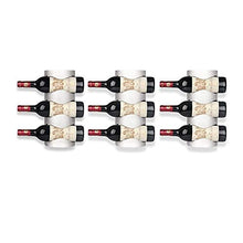 AniU - Supporto per vino in acciaio inox, da parete, con 4 scomparti