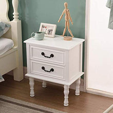 JJZXT Mobili in Legno Bianco Comodino 2 cassetti Armadio (Bianco)