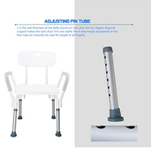 GLJMTY Sedia da Bagno per Anziani Sgabello da Bagno Antiscivolo Ruggine appollaiati Sgabello Altezza Regolabile Installazione e smontaggio Design Senza Attrezzi