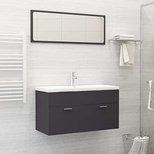 vidaXL Set Mobili da Bagno 2 pz Grigio in Truciolato