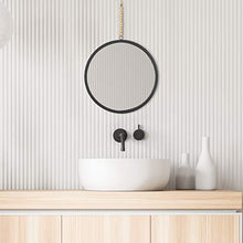 Relaxdays Specchio da Parete Rotondo, con Cordoncino, Design Moderno, Ø 40 cm, da Appendere, Cornice in Metallo, Nero
