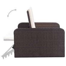 Set di 2 sedie da giardino con cuscini in polyrattan marrone - Arredi Casa